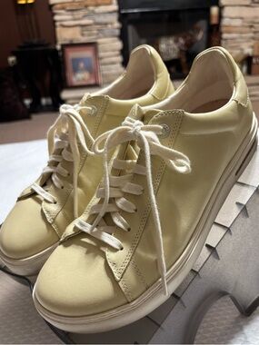 Birkenstock Women's Lace-Up Sneakers in Light Yellow